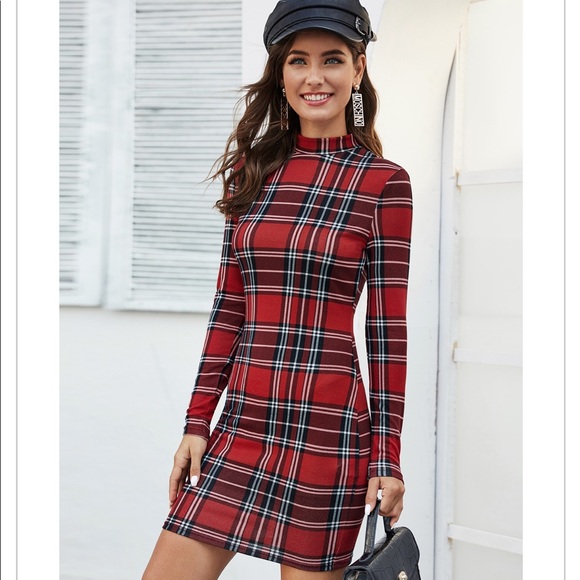 Plaid Bodycon Dress - Picture 2 of 8